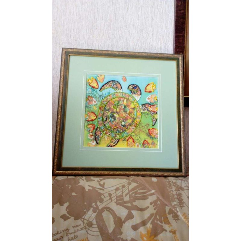 Bead Embroidery Pattern on Art Canvas "Sea turtle"