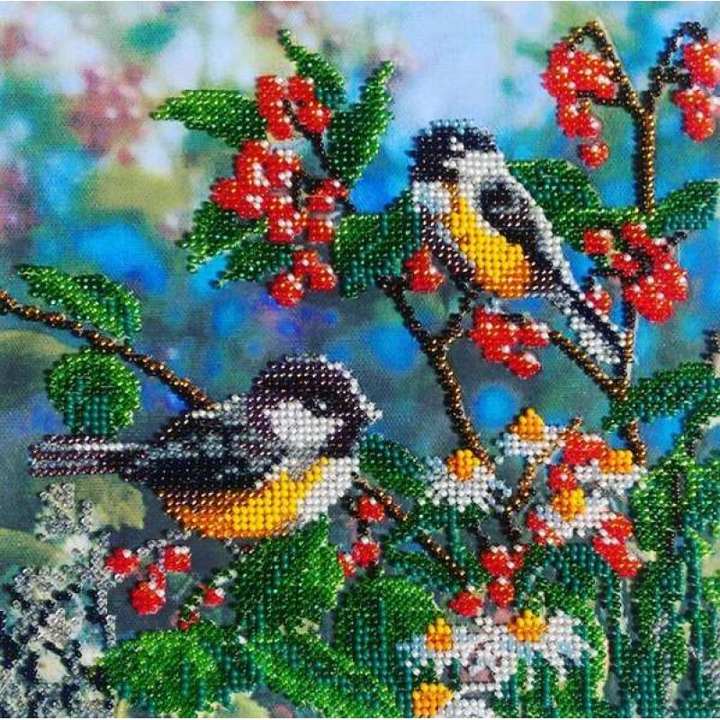 Bead Embroidery Pattern on Art Canvas "Morning Forest"