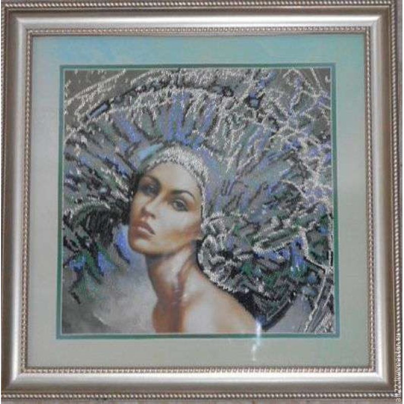 Bead Embroidery Kit on Art Canvas "The Four Elements – Air"