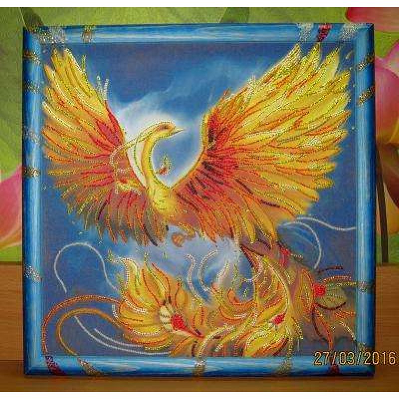 Bead Embroidery Pattern on Art Canvas "The Firebird"