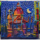 Bead Embroidery Pattern on Art Canvas "In the night"