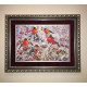 Bead Embroidery Kit on Art Canvas "Bullfinches"