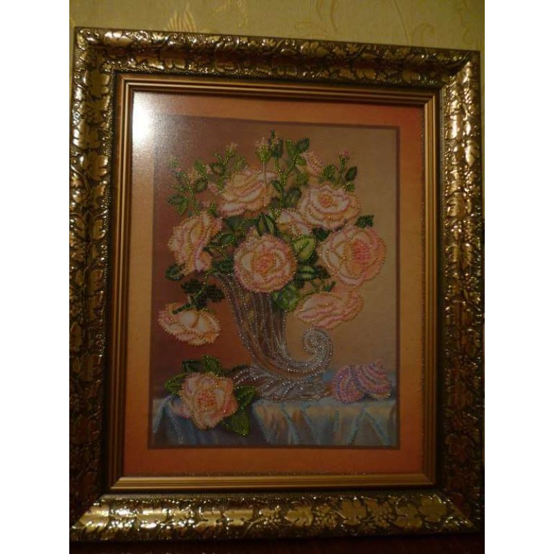 Bead Embroidery Kit on Art Canvas "Pearl"
