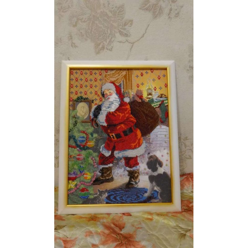 Bead Embroidery Kit on Art Canvas "Christmas Eve"