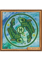 Bead Embroidery Kit on Art Canvas "Pisces"