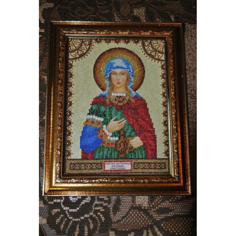 Icon Bead Embroidery Pattern on Art Canvas "St. Fotinia (Svetlana)"