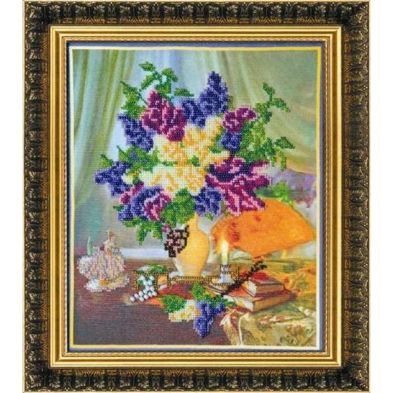 Bead Embroidery Kit on Art Canvas "Etude"