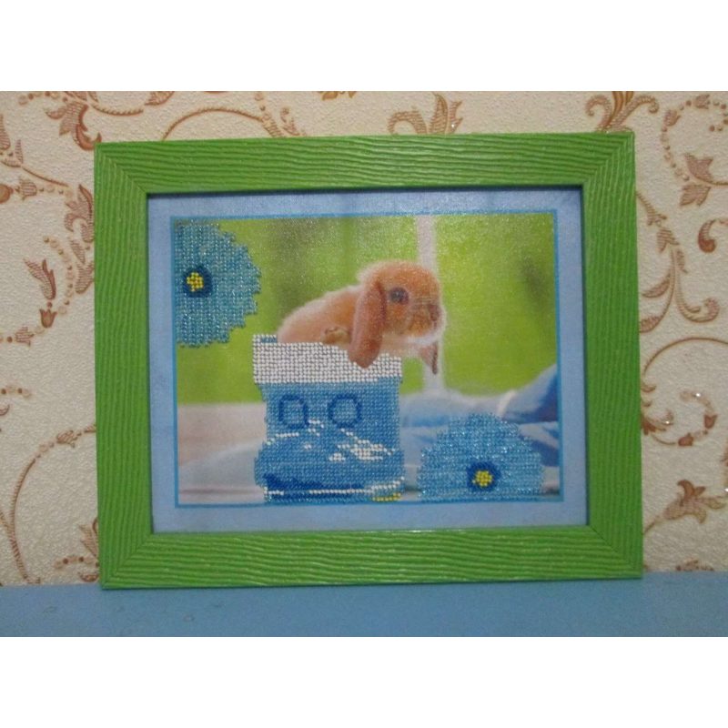Bead Embroidery Kit on Art Canvas "Rabbits – 3"