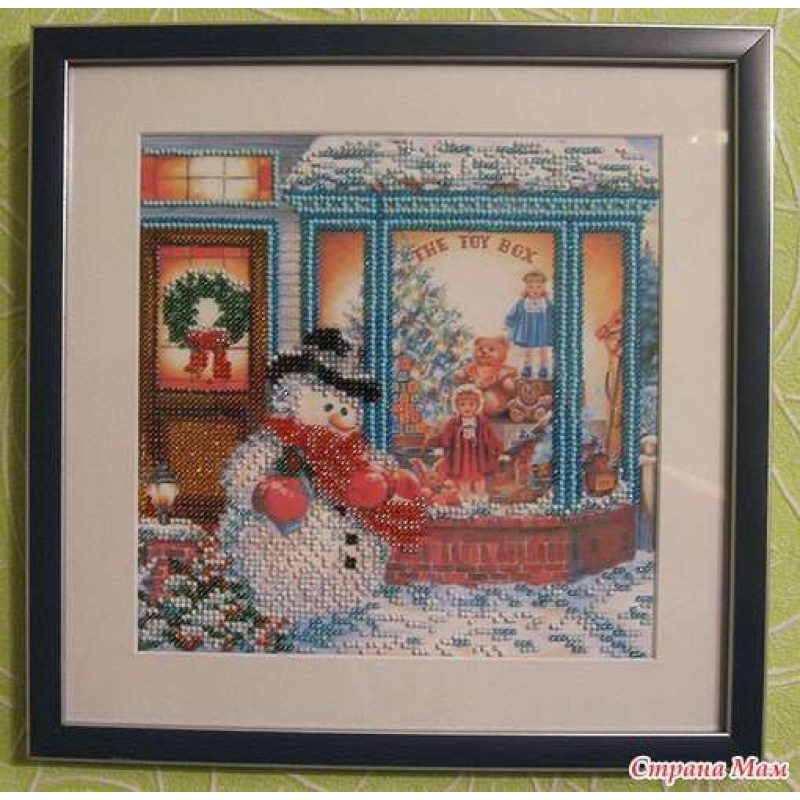 Bead Embroidery Pattern on Art Canvas "Toy Shop"