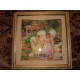 Bead Embroidery Pattern on Art Canvas "Little Sisters"