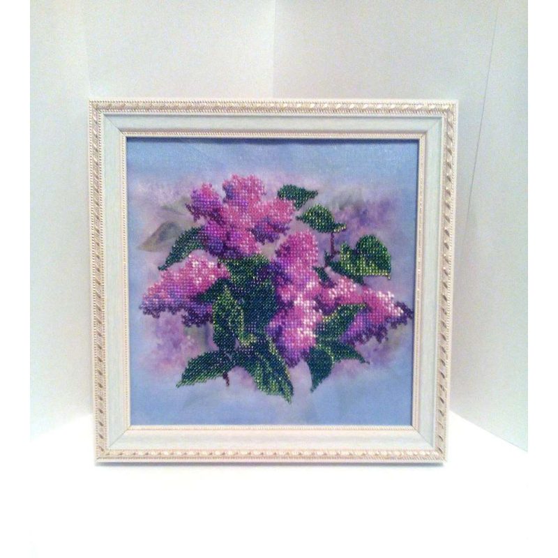 Bead Embroidery Pattern on Art Canvas "Purple haze"