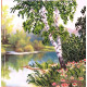 Bead Embroidery Pattern on Art Canvas "Birches"