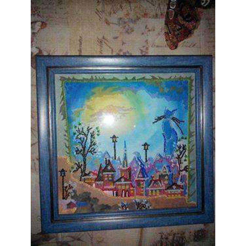 Bead Embroidery Pattern on Art Canvas "The Keeper of Dreams"