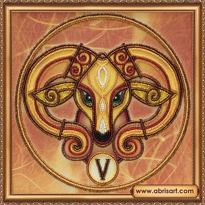 Bead Embroidery Kit on Art Canvas "Aries"