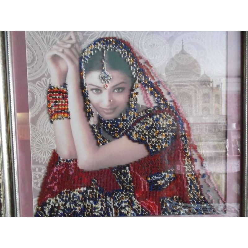 Bead Embroidery Pattern on Art Canvas "Flowers of India"