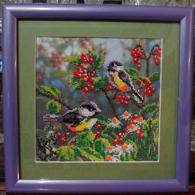Bead Embroidery Pattern on Art Canvas "Morning Forest"