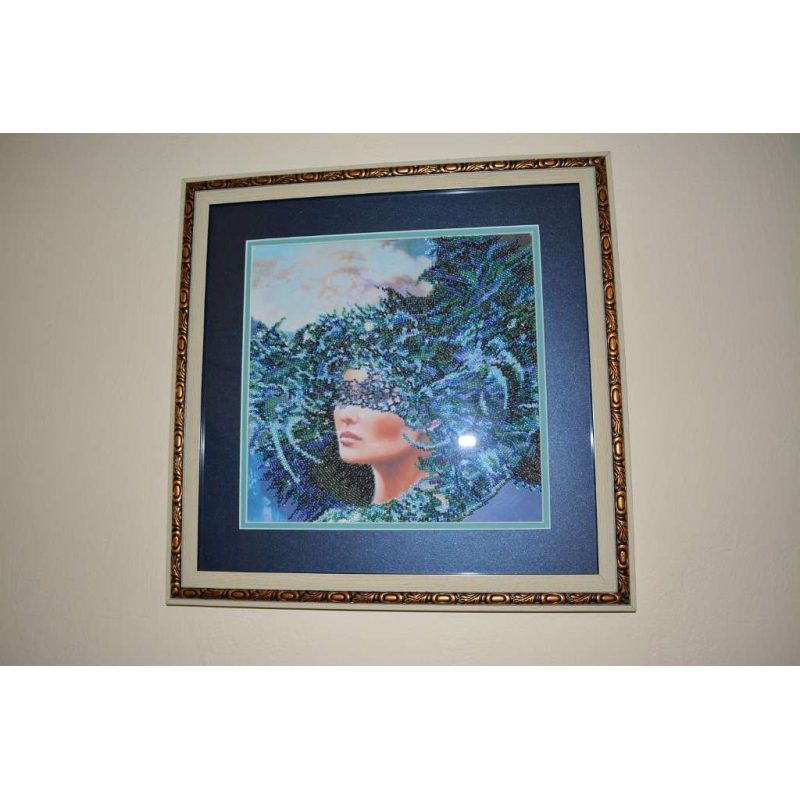 Bead Embroidery Kit on Art Canvas "The Four Elements – Water"