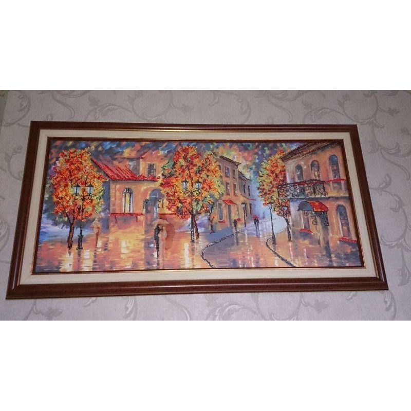 Bead Embroidery Kit on Art Canvas "October colours"