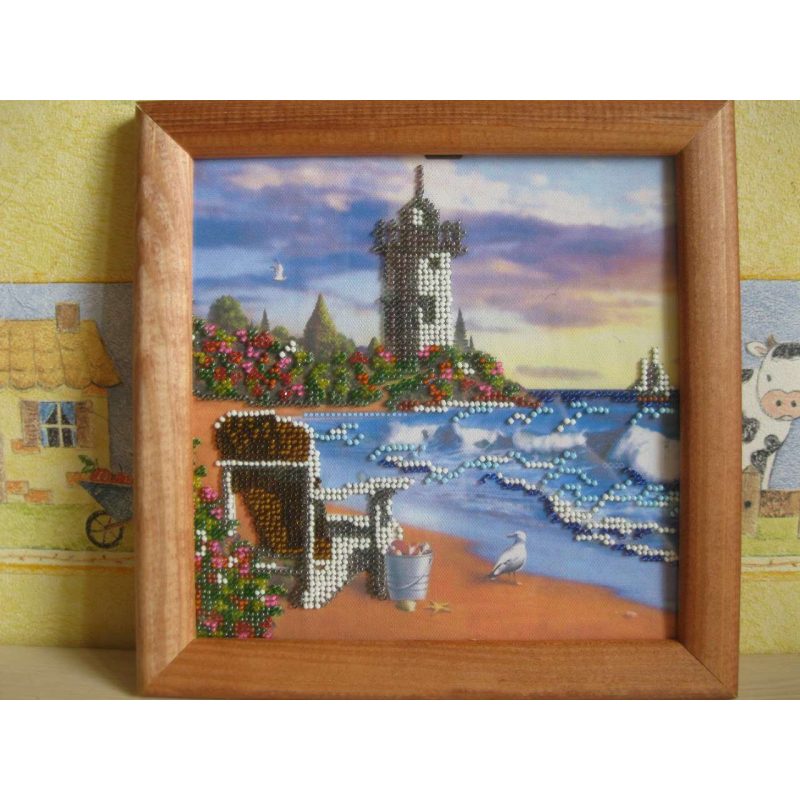 Bead Embroidery Pattern on Art Canvas "Lighthouse"