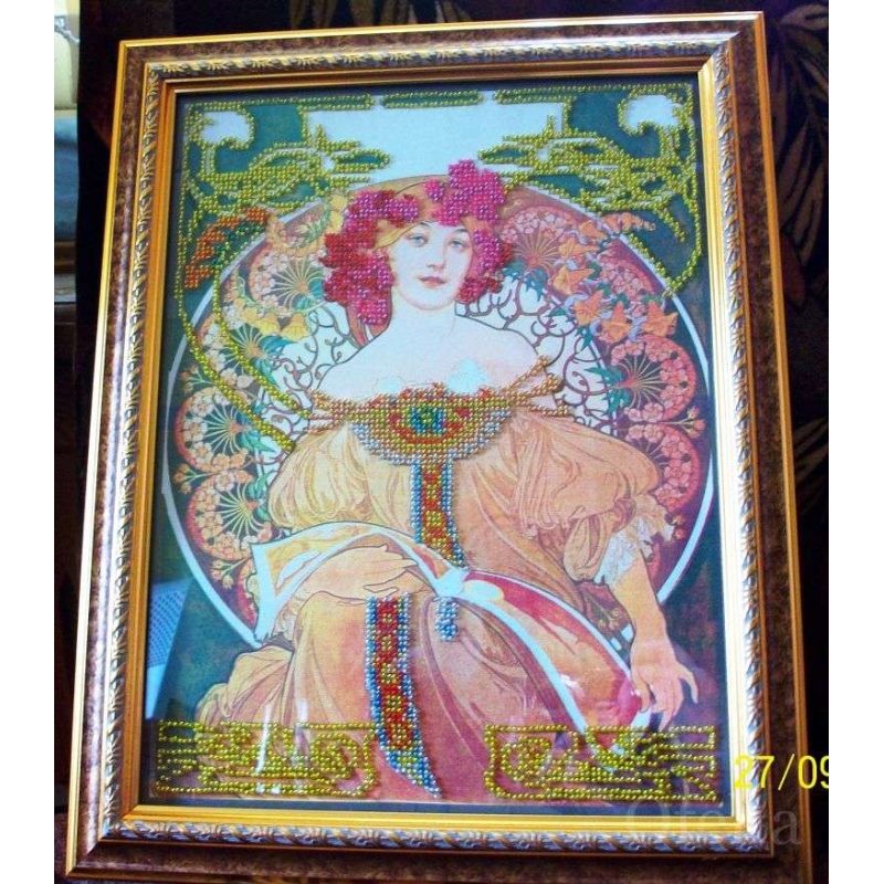 Bead Embroidery Kit on Art Canvas "Lubava"