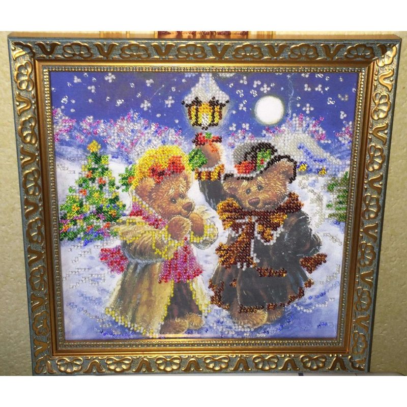Bead Embroidery Pattern on Art Canvas "Magic Winter"