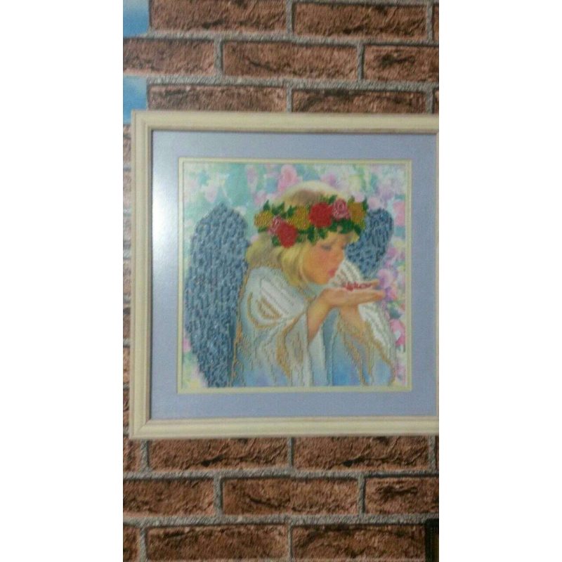 Bead Embroidery Pattern on Art Canvas "Rose Petals"
