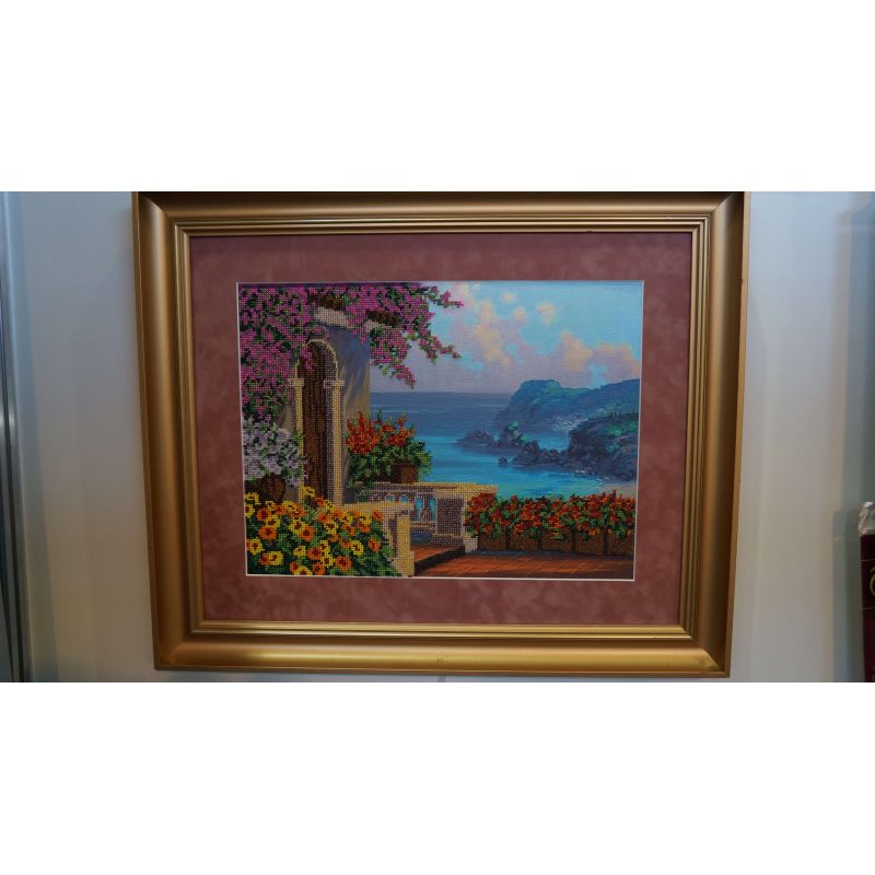 Bead Embroidery Kit on Art Canvas "Gurzuf"