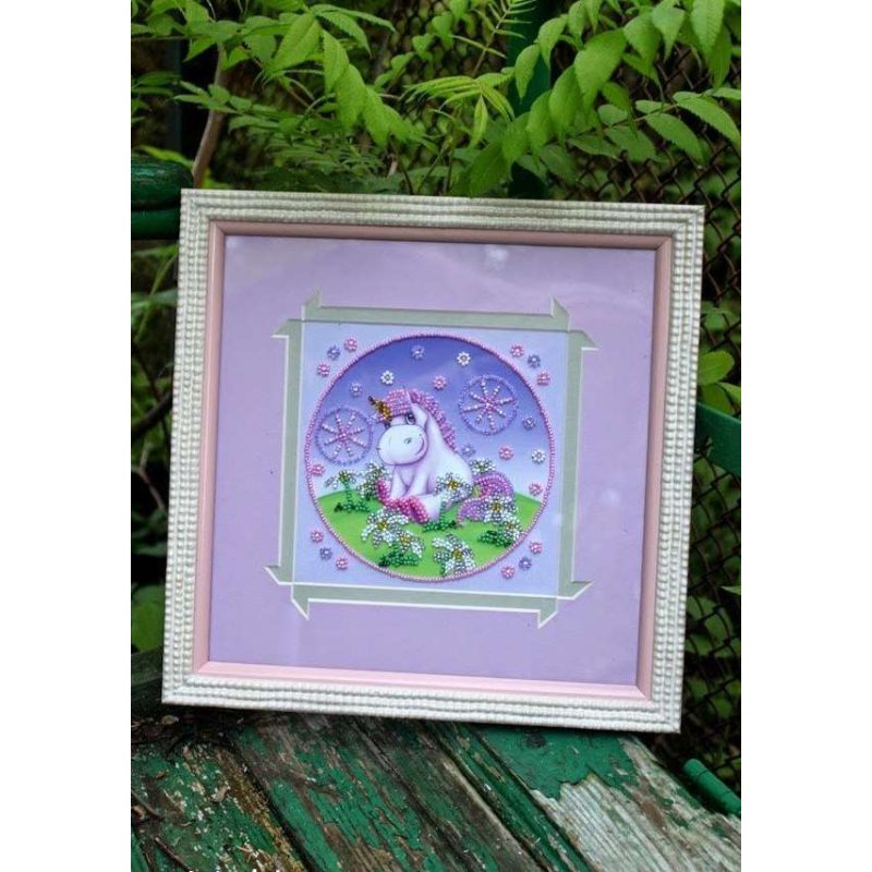 Mini Bead Embroidery Kit on Art Canvas "Pony"