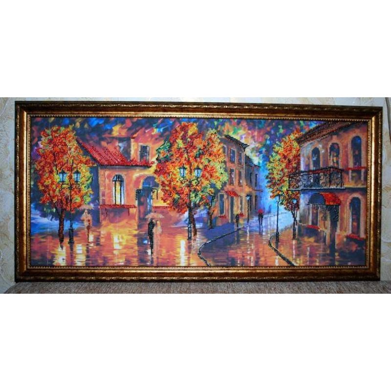 Bead Embroidery Kit on Art Canvas "October colours"