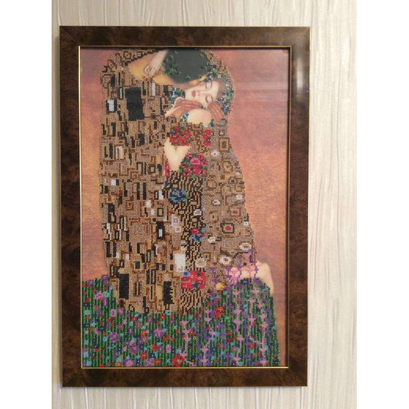 Bead Embroidery Kit on Art Canvas "The kiss"