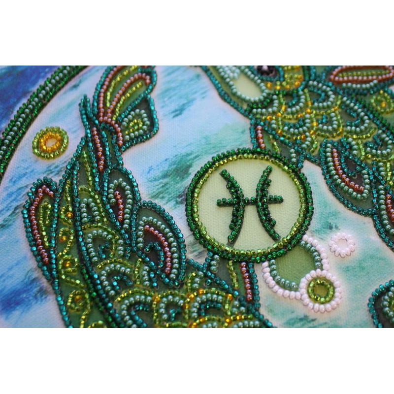 Bead Embroidery Kit on Art Canvas "Pisces"