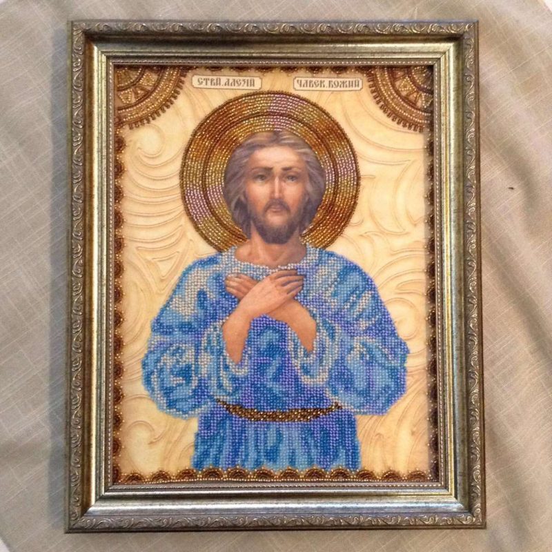Icon Bead Embroidery Kit on Art Canvas "St. Alexis"