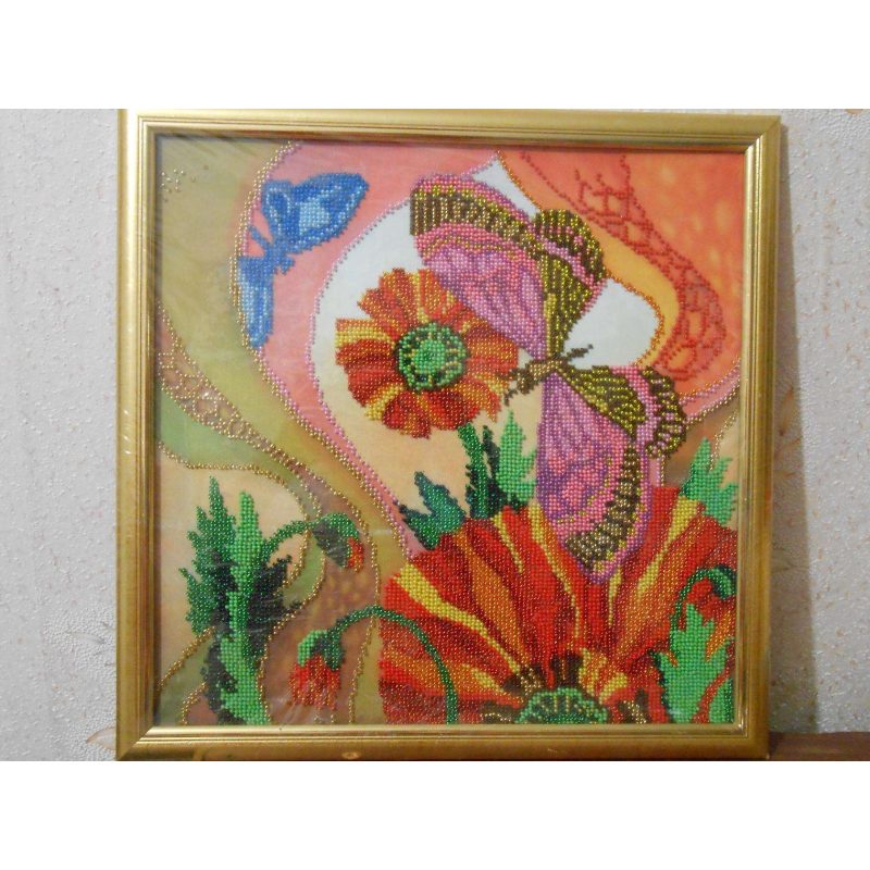 Bead Embroidery Kit on Art Canvas "May day"