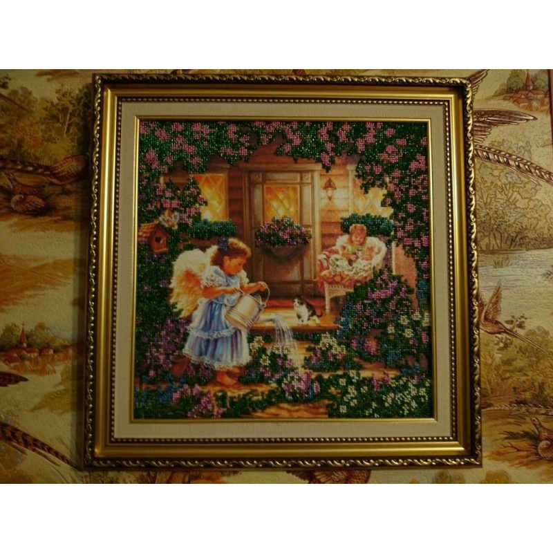 Bead Embroidery Kit on Art Canvas "Angels"