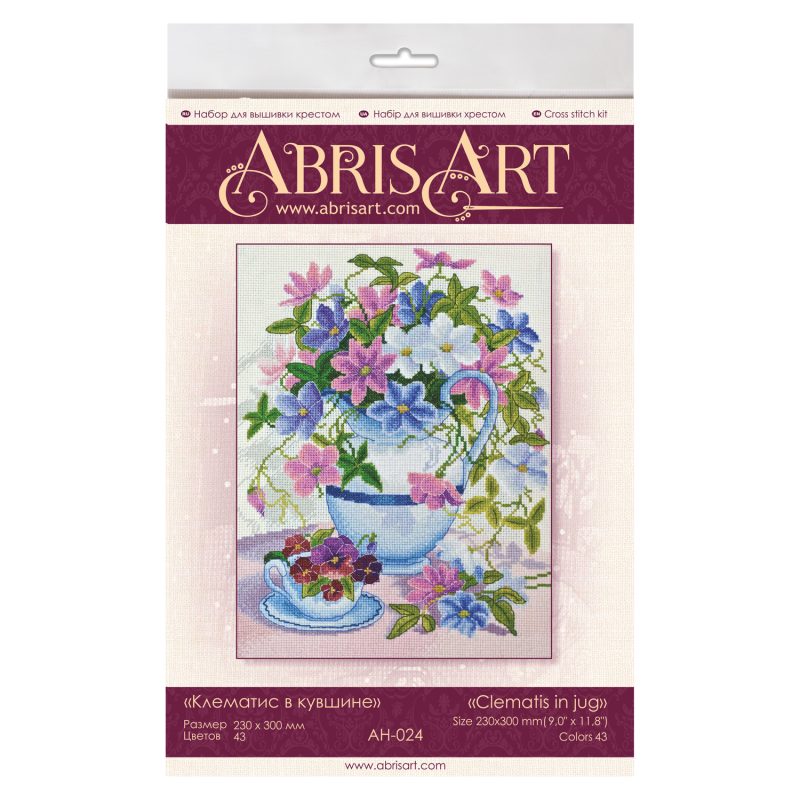 Cross Stitch Kit "Clematis in jug"