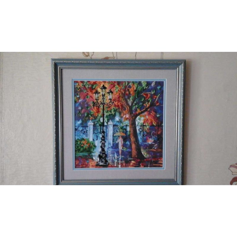 Bead Embroidery Pattern on Art Canvas "Evening Promenade"