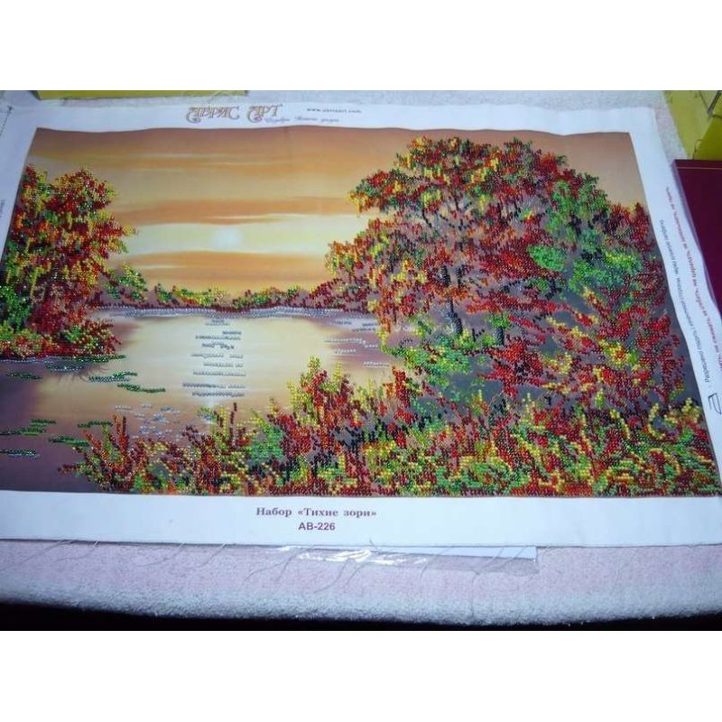 Bead Embroidery Kit on Art Canvas "Quiet Sunset"