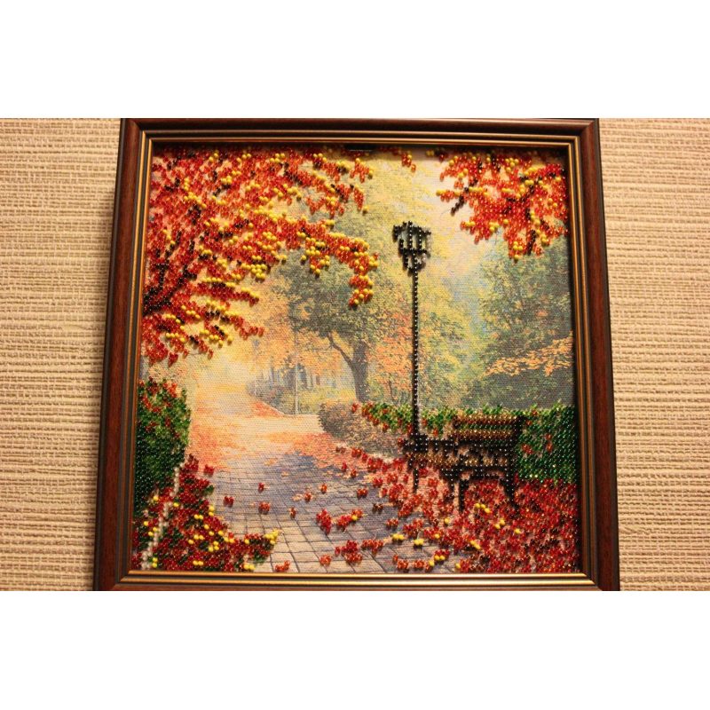 Bead Embroidery Pattern on Art Canvas "Transparent autumn"