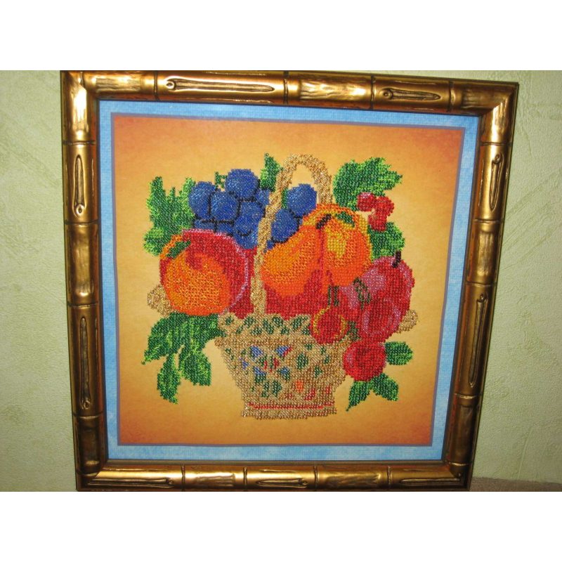 Bead Embroidery Kit on Art Canvas "Fruit"