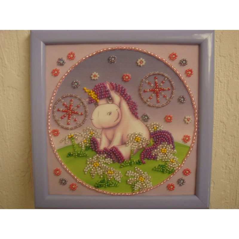 Mini Bead Embroidery Kit on Art Canvas "Pony"