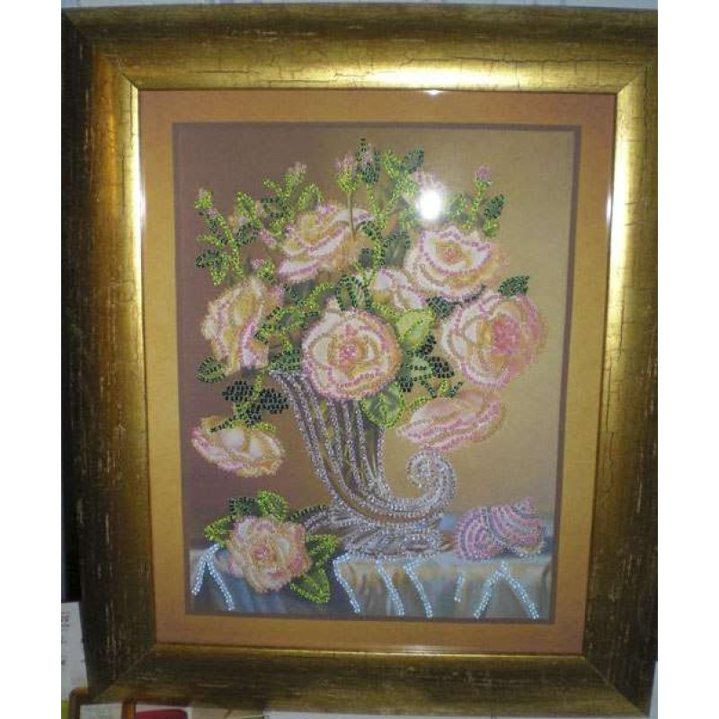 Bead Embroidery Kit on Art Canvas "Pearl"