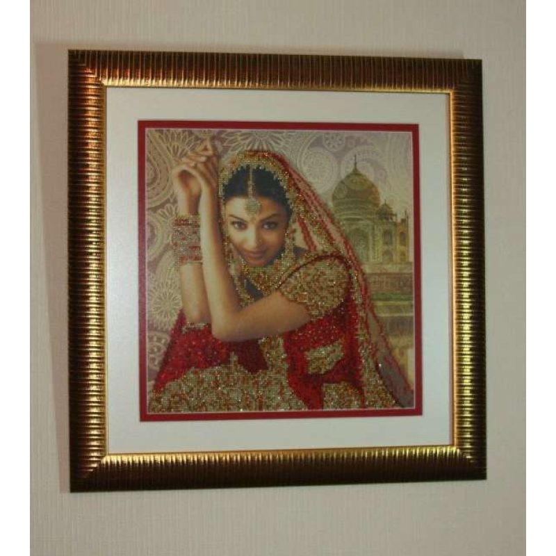 Bead Embroidery Pattern on Art Canvas "Flowers of India"