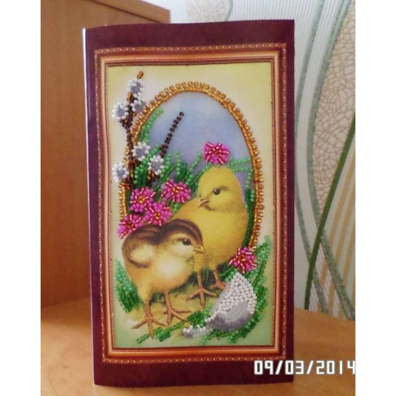 Bead Embroidery Postcard Kit "Easter – 3"