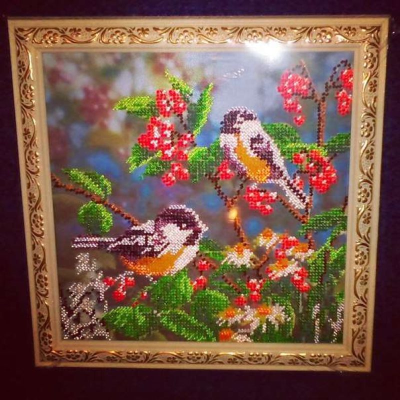 Bead Embroidery Pattern on Art Canvas "Morning Forest"