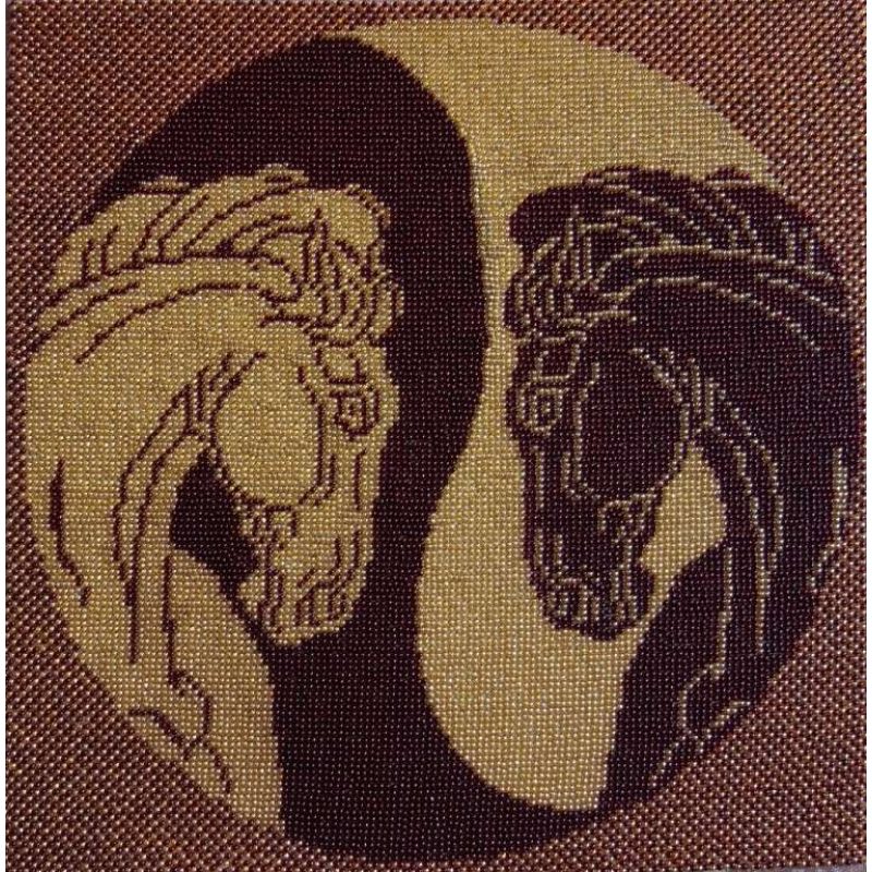 Bead Embroidery Kit on Art Canvas "Yin and Yang"