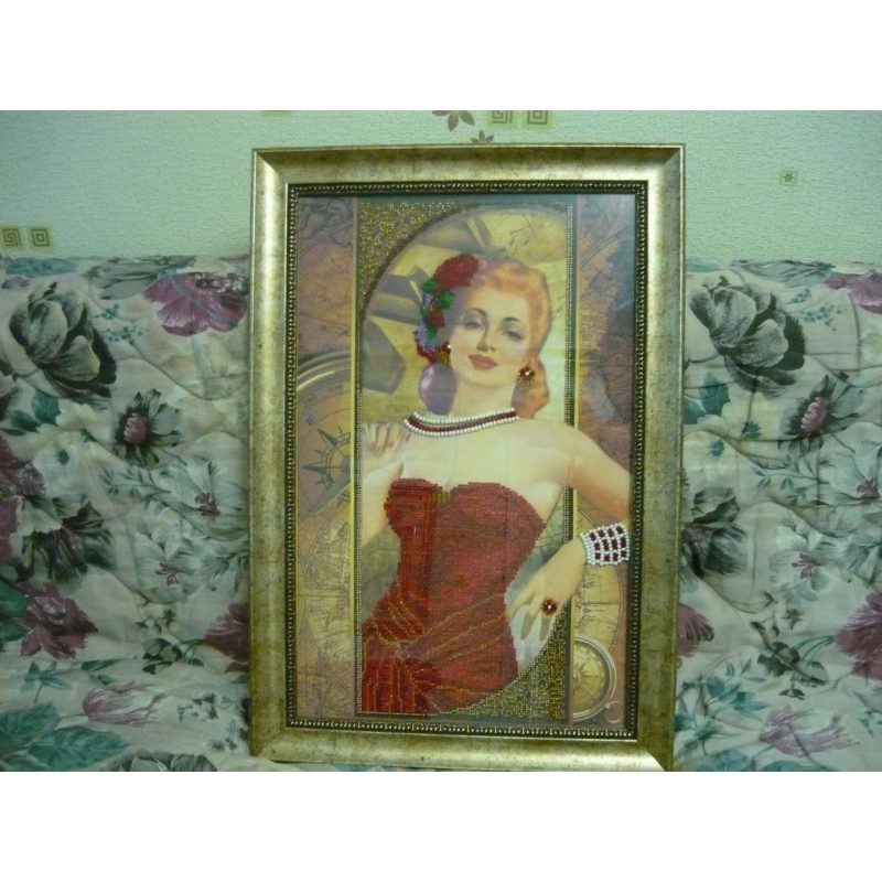 Bead Embroidery Kit on Art Canvas "Dolly"