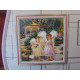 Bead Embroidery Pattern on Art Canvas "Little Sisters"