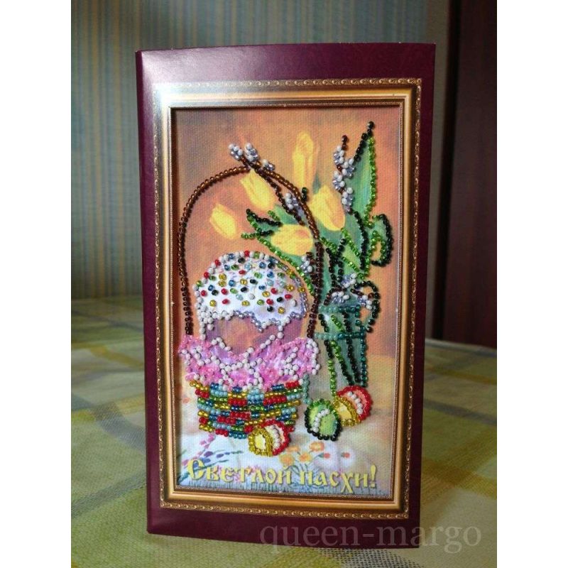 Bead Embroidery Postcard Kit "Easter – 9"