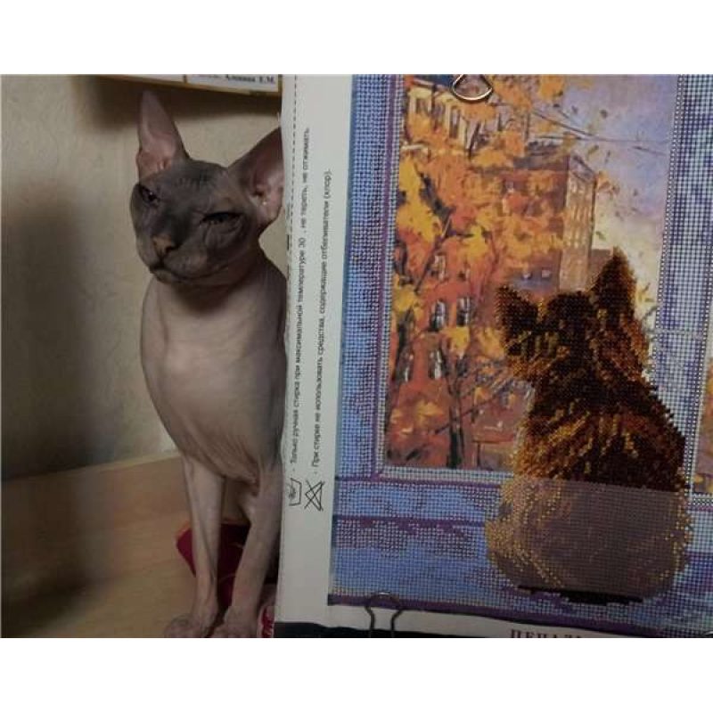 Bead Embroidery Pattern on Art Canvas "The Bright Sadness"