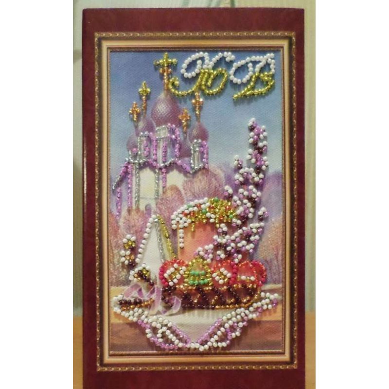 Bead Embroidery Postcard Kit "Easter – 8"